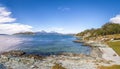 Panoramic view of Lapataia Bay at Tierra del Fuego National Park in Patagonia - Ushuaia, Tierra del Fuego, Argentina Royalty Free Stock Photo