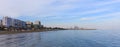 Panoramic view of Larnaca, Cyprus. Blue sky and white clouds background. Royalty Free Stock Photo