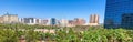 Panoramic view of Las Vegas strip with landmark resorts Royalty Free Stock Photo