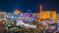 Panoramic view of the Las Vegas Strip in United States Royalty Free Stock Photo