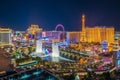 Panoramic view of the Las Vegas Strip in United States Royalty Free Stock Photo