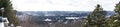 Panoramic view on Laurentides mountains at Val David Royalty Free Stock Photo