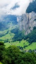 Panoramic view of the Lauterbrunnen valley in the Swiss Alps Royalty Free Stock Photo