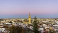 Panoramic View of Lebrija in the Spanish Province of Seville Blue Hour Royalty Free Stock Photo