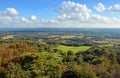 Panoramic View from Leith Hill across the South Downs to Brighton, UK.