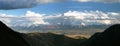 Panoramic view of Lenin Peak from Alay range Royalty Free Stock Photo