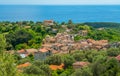 Panoramic view of Lentiscosa, Salerno. Cilento, Campania, Italy.