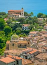 Panoramic view of Lentiscosa, Salerno. Cilento, Campania, Italy.