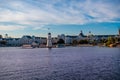 Panoramic view of lighthouse, taxiboat and Resort villas at Lake Buena Vista area 50 Royalty Free Stock Photo