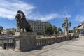 Panoramic view of Lion`s Bridge over Vladaya river, Sofia, Bulgaria Royalty Free Stock Photo