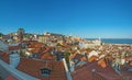 Panoramic view of lisbon old town in Portugal Royalty Free Stock Photo