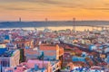 Panoramic view of Lisbon at sunset, Portugal Royalty Free Stock Photo