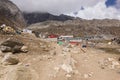 View of the Lobuche village with lodges, Everest Base Camp trek, Nepal Royalty Free Stock Photo