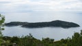 Panoramic view of Lokrum Island Dalmatian Coast of Adriatic Sea in Dubrovnik. Blue sea, beautiful landscape, aerial view, Royalty Free Stock Photo