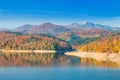 Panoramic view of Lokvarsko lake in autumn in Croatia Royalty Free Stock Photo