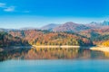 Panoramic view of Lokvarsko lake in autumn in Croatia Royalty Free Stock Photo