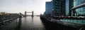 Panoramic view of London Bridge from the river