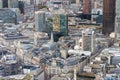 Panoramic view of the London city skyline illuminated by sunset light Royalty Free Stock Photo