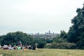 A panoramic view of London from Parliament Hill in Hampstead Heath, London Royalty Free Stock Photo