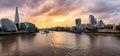 Panoramic view of London at sunset Royalty Free Stock Photo