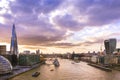 Panoramic view of London skyline at sunset Royalty Free Stock Photo