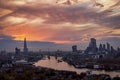 Panoramic view of the London skyline with Tower Bridge, City and river Thames Royalty Free Stock Photo