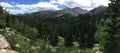 Panoramic view of Longs Peak in Rocky Mountain National Park. Royalty Free Stock Photo