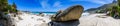 A panoramic view looking down on the beautiful white sand beaches of clifton in the cape town area of south africa.5 Royalty Free Stock Photo