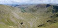 Panoramic view looking down into Grisedale, Lake District Royalty Free Stock Photo