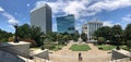 Panoramic view looking out towards Gervais Street from the top of the South Carolina State House Steps Royalty Free Stock Photo
