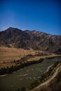 Panorama view of the valley and the river Katun. Part 6