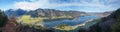 panoramic view from lookout point hohenwaldeck to lake schliersee in march