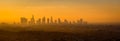 Panoramic view of Los Angeles skyline at sunrise Royalty Free Stock Photo