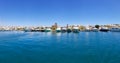 Panoramic view of a lot of yachtes in Grand Harbor in Valletta, Malta Royalty Free Stock Photo