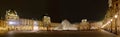 Panoramic view of Louvre Art Museum at night Royalty Free Stock Photo