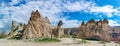 Panoramic view of the Love valley in Goreme village, Turkey.