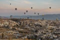 Panoramic view of Love valley near Goreme village, Cappadocia, Turkey Royalty Free Stock Photo