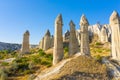 Panoramic view of Love valley near Goreme village, Cappadocia, Turkey Royalty Free Stock Photo