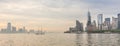 Panoramic view of Lower Manhattan and Jersey City, New York City, USA Royalty Free Stock Photo