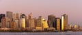 Panoramic view of Lower Manhattan West side and Financial District