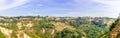 Panoramic view at the Lubriano town from Civita di Bagnoregio in Italy Royalty Free Stock Photo