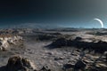 panoramic view of lunar craters from rovers perspective