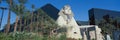 Panoramic view of Luxor Hotel with Pyramid and Sphinx, Casino in Las Vegas, NV