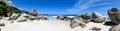 A panoramic view looking down on the beautiful white sand beaches of clifton in the cape town area of south africa.4