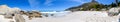 A panoramic view looking down on the beautiful white sand beaches of clifton in the cape town area of south africa.7 Royalty Free Stock Photo