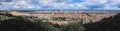 Panoramic view of Lyon and Rhone river from Fourviere Hill. Beautiful cityscape in sunny summer day Royalty Free Stock Photo