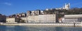 Panoramic view of Lyon with Saone river Royalty Free Stock Photo
