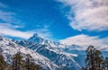 Panoramic view of Machapuchare Peak. Nepal mountain landscape. Annapurna circuit, Himalaya, Asia Royalty Free Stock Photo