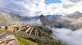 Panoramic View of Machu Picchu Inca Ruins - Sacred Valley, Peru Royalty Free Stock Photo