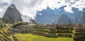 Panoramic View of Machu Picchu Inca Ruins - Sacred Valley, Peru Royalty Free Stock Photo